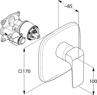 Встраиваемый смеситель для душа Kludi Ameo хром 416550575